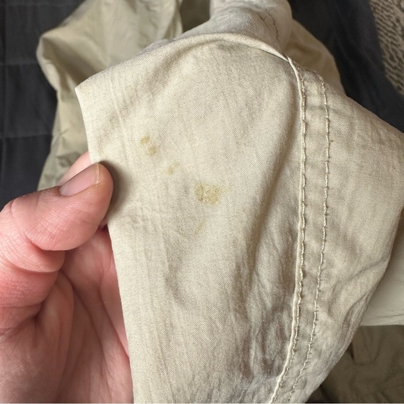 Members Only Nylon Hooded Windbreaker Parka Utility Jacket Men’s Medium Beige - Picture 8 of 9